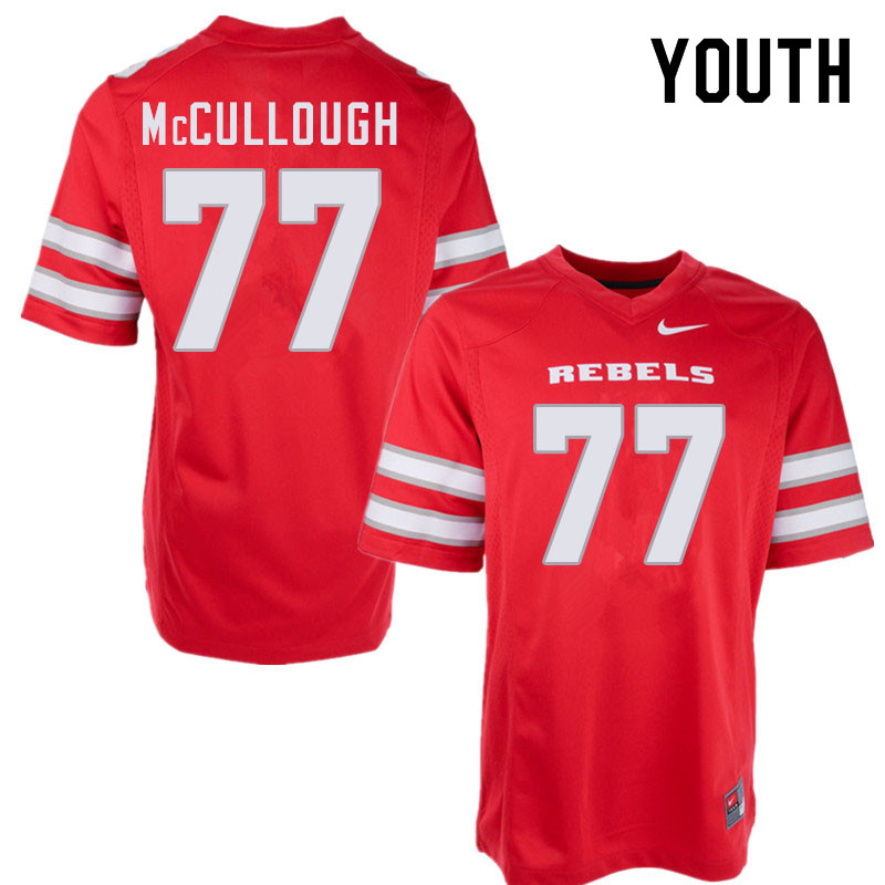 Youth #77 Jackson McCullough UNLV Rebels College Football Jerseys Sale-Red